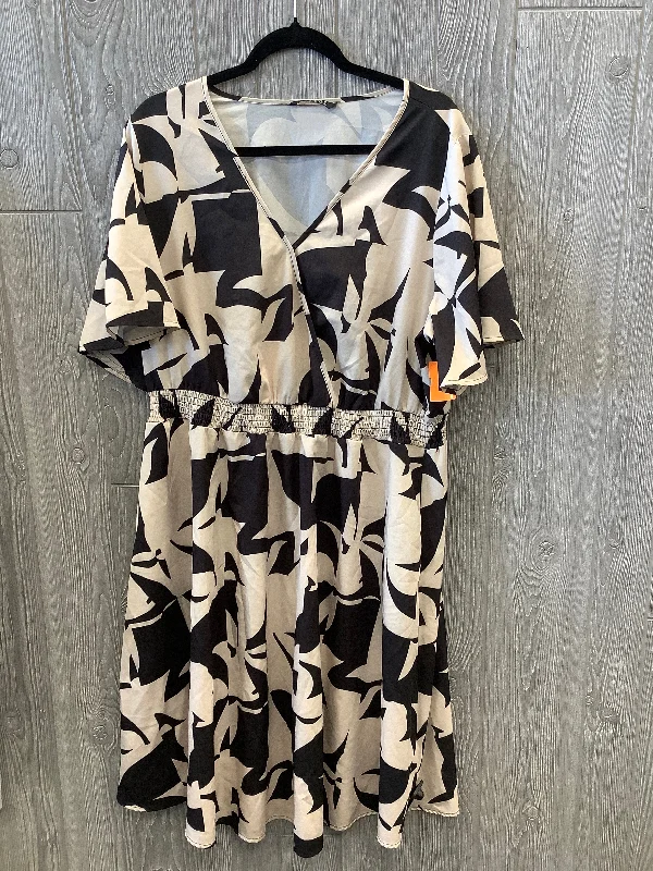 midi dresses for summerDress Casual Midi By Clothes Mentor In Black & Cream, Size: Xxl