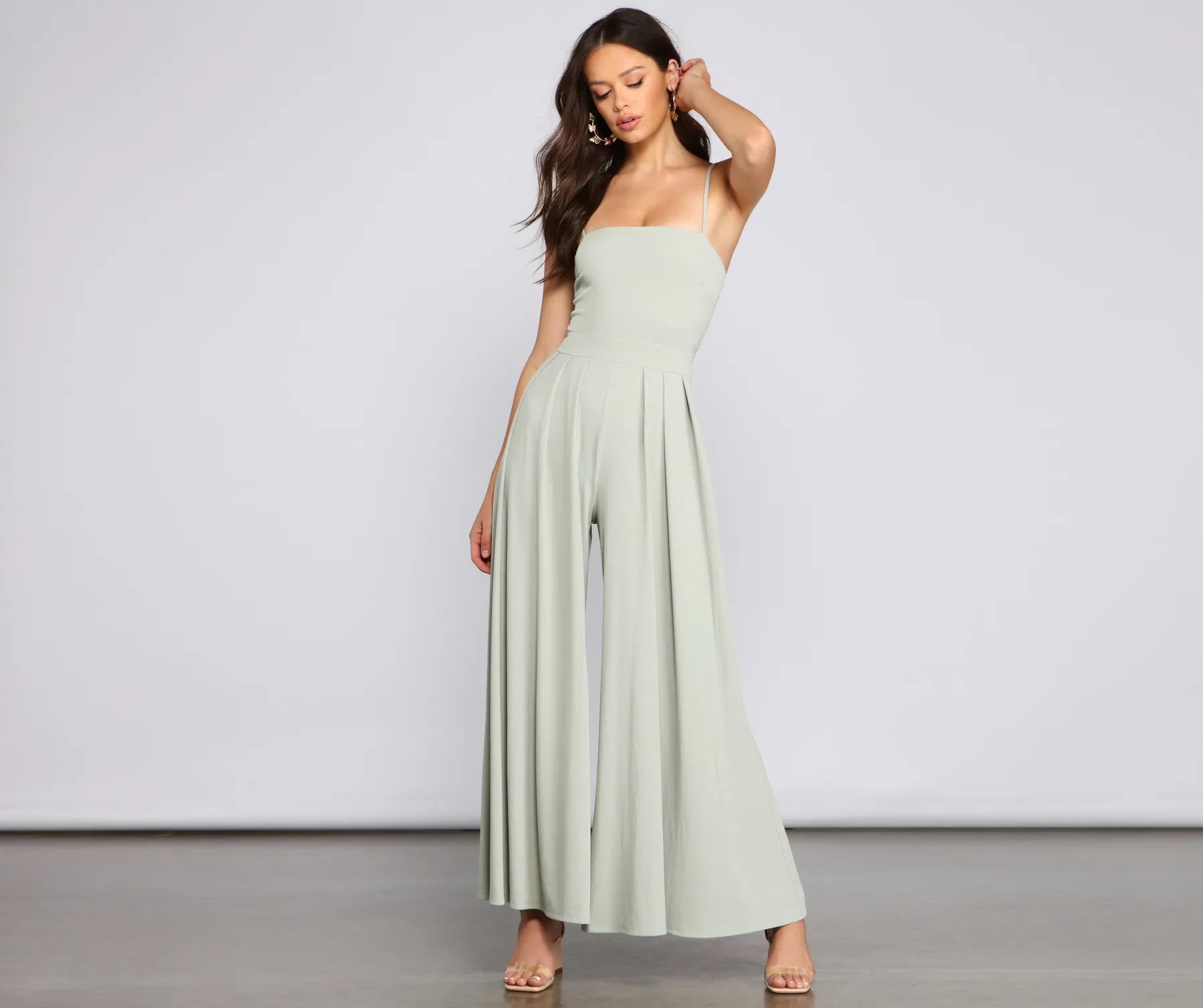 women's jumpsuits with flutter sleevesSo Sleek Trendy Sleeveless Jumpsuit