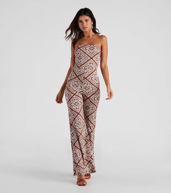 women's jumpsuits for formal eventsStuck On Summer Boho Tube Jumpsuit