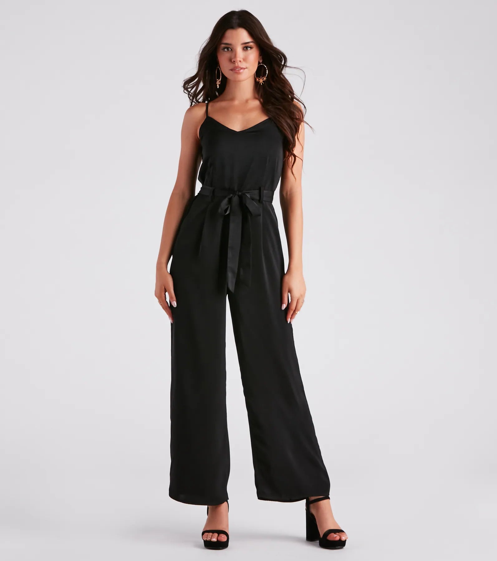 women's jumpsuits made of satinPerfect Host Satin Belted Jumpsuit