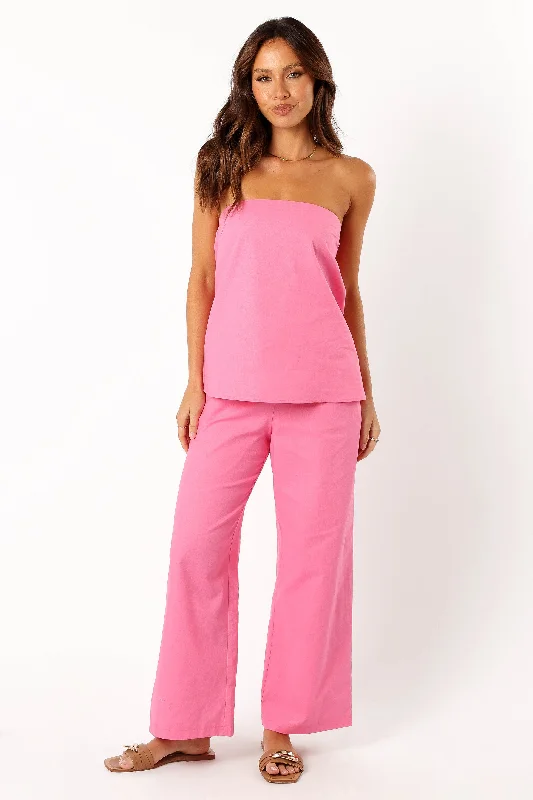 women's patterned pantsDakota Pant Set - Pink