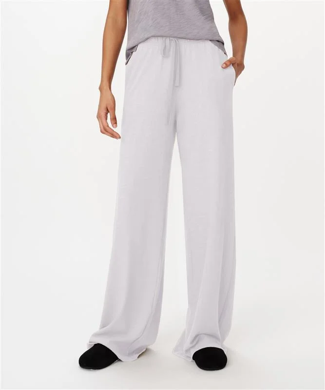 women's wool pantsHeavy Slub Jersey Wide Leg Pant - White