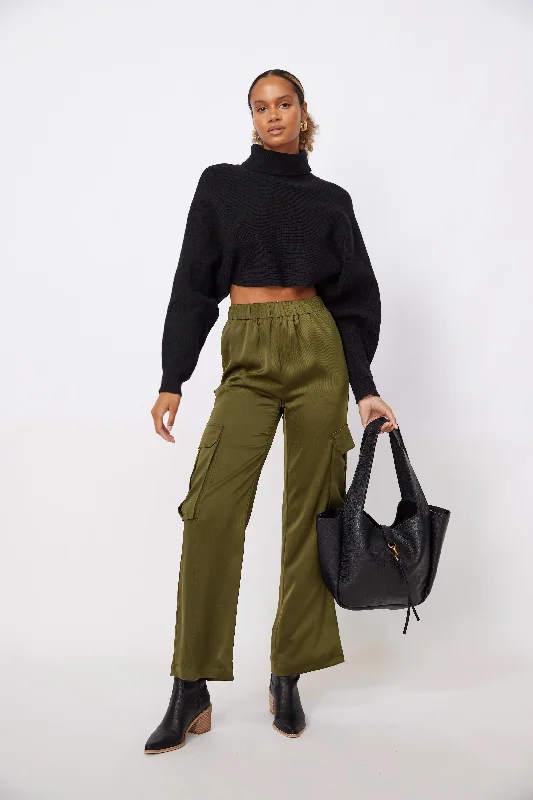 women's ripped pantsJamal Elastic Waist Cargo Pants