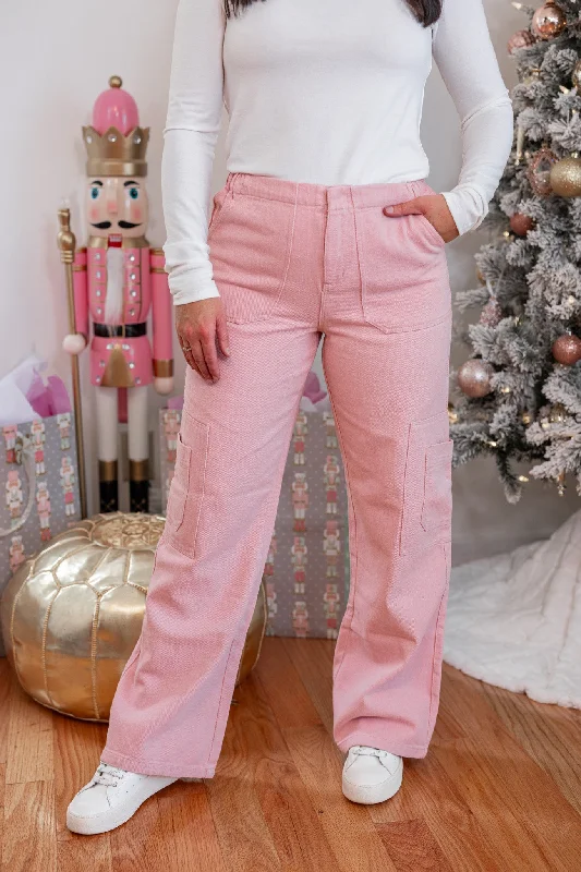 women's slim-fit pantsStylish Sass Pink Denim Pants