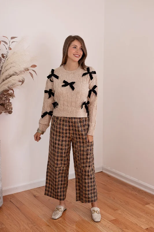 women's cropped pantsSweet Treat Black Plaid Pants