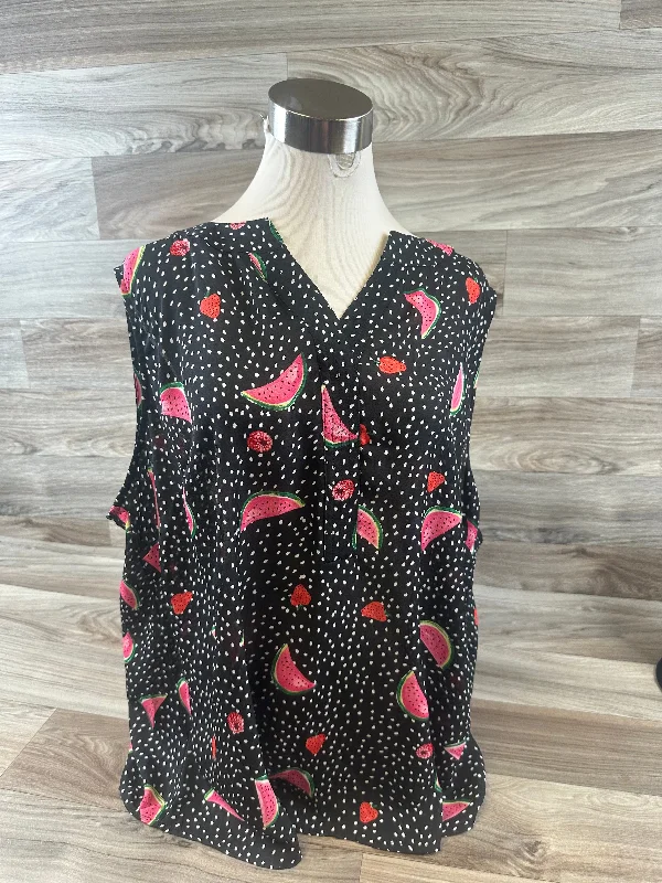 women's tops for those who want to elevate their everyday wear with chic and elegant piecesBlack & Pink Top Sleeveless Cj Banks, Size 2x