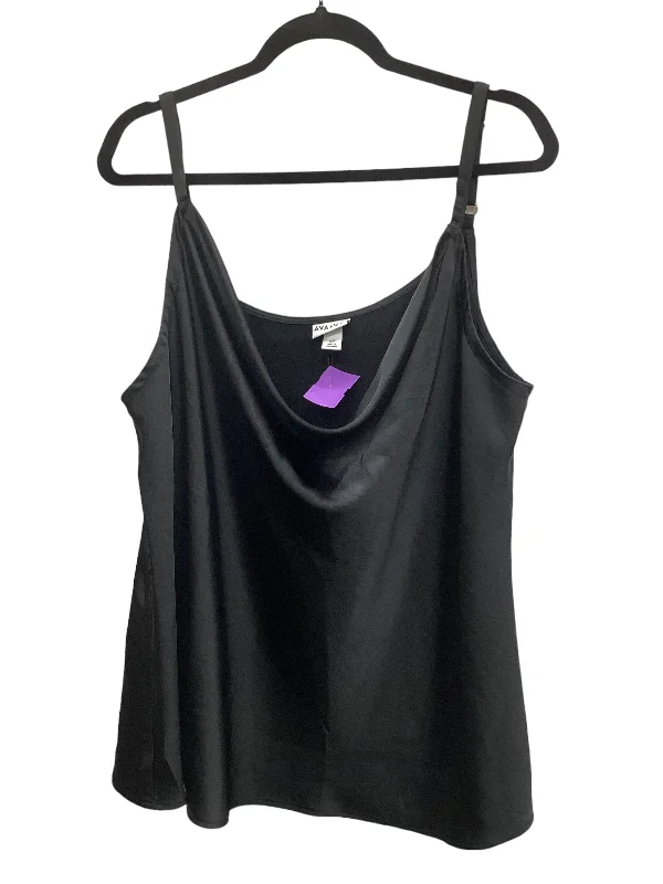 women's tops for those who want to make a fashion statementBlack Top Sleeveless Ava & Viv, Size 2x