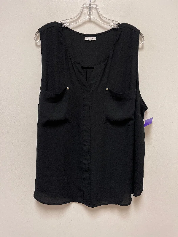 women's tops with flutter sleevesBlack Top Sleeveless Maurices, Size 3x