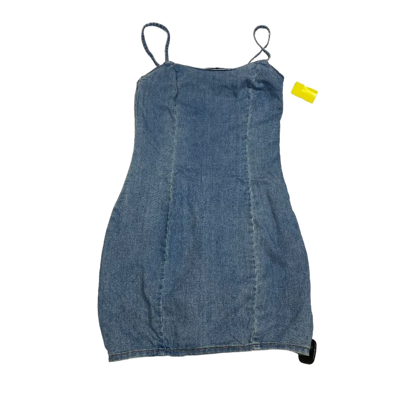 women's affordable dressesBlue Denim Dress Casual Short Divided, Size S