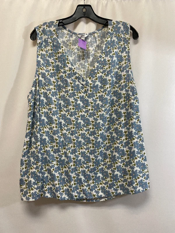 women's tops in solid colorsBlue Top Sleeveless Sonoma, Size 2x