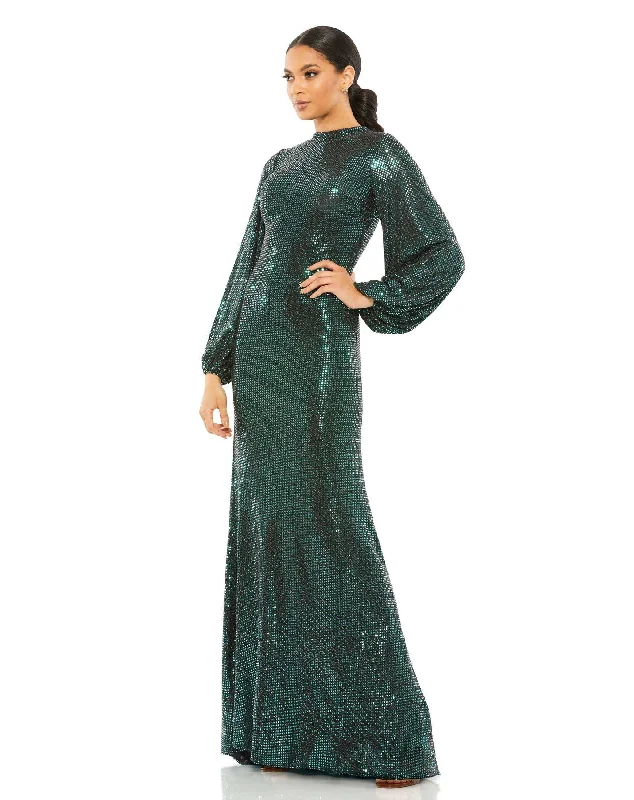 lace-up gown dressesBottle Green 14 Mac Duggal 26576I Long Sequin Formal Dress Sale