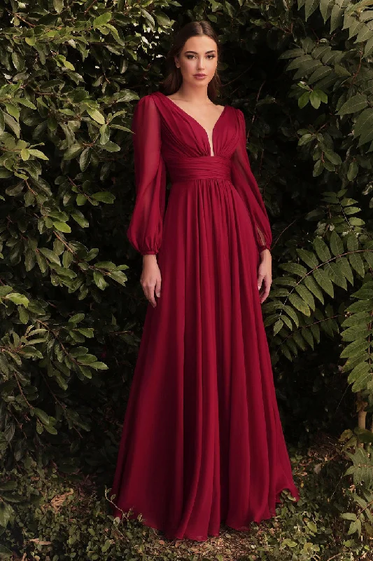 fitted gown dressesCinderella Divine CD0192 Full Sleeve Long Formal Dress Sale