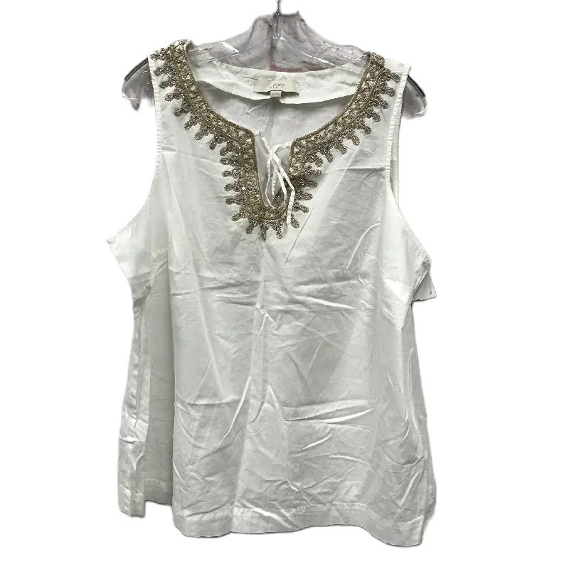 women's tops for those who refuse to compromise on styleCream Top Sleeveless By Loft, Size: 1x