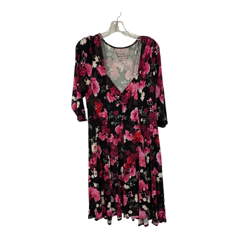 women's mother of the bride dressesDress Casual Short By Torrid In Black & Pink, Size:1X