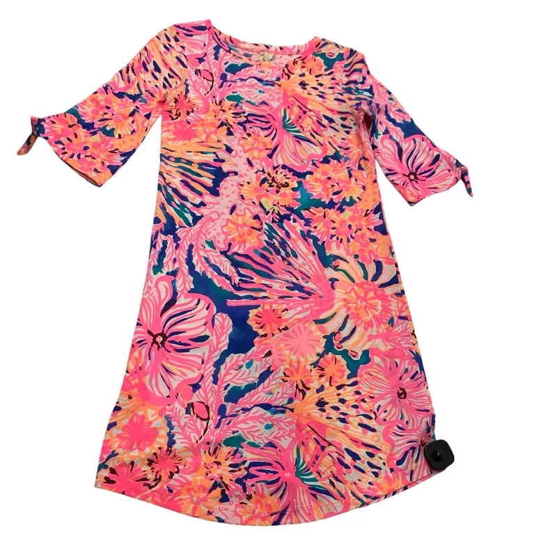 women's bell-sleeved dressesDress Designer By Lilly Pulitzer In Orange & Pink, Size: Xxs