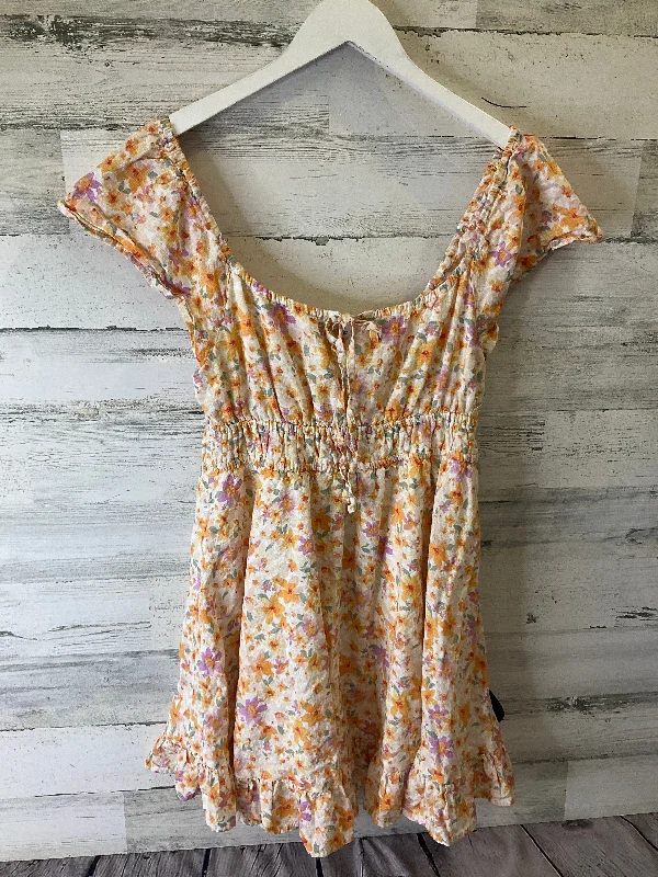 women's cotton dressesFloral Print Dress Casual Short Arizona, Size L