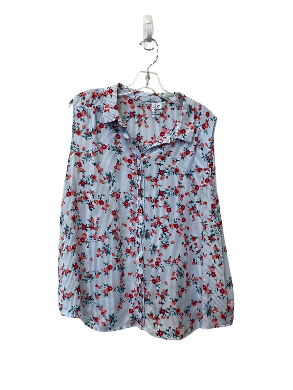 women's tops for those who love bold and vibrant colorsFloral Print Top Sleeveless Elle, Size 2x