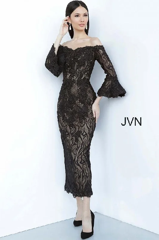 flowy gown dressesJovani 2241 Short Lace Formal Dress