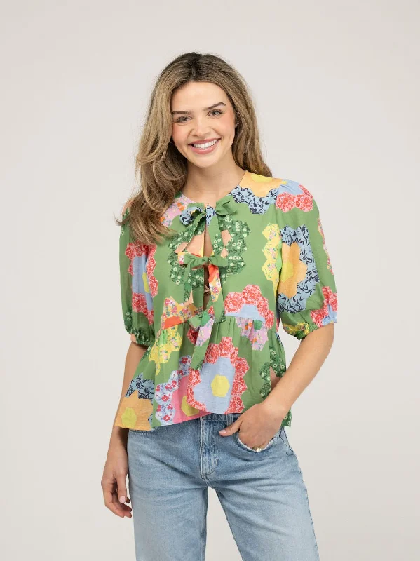 women's tops for beach outingsKit Made Top | Green Grandmother's Garden