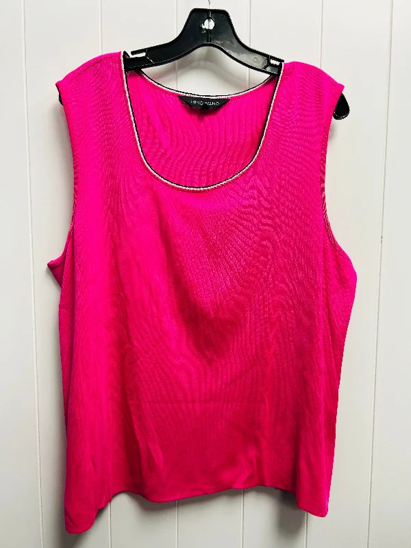 women's tops for those who refuse to compromise on stylePink Top Sleeveless Ming Wang, Size 1x