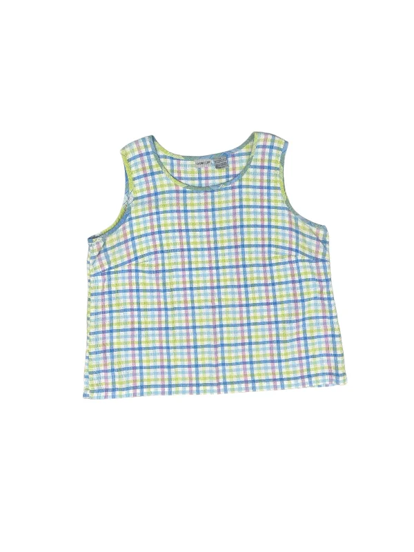 women's tops in solid colorsPlaid Pattern Top Sleeveless Cabin Creek, Size 2x