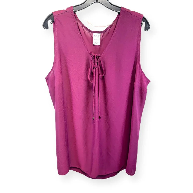 women's tops for those who want to show off their figure in a flattering wayPurple Top Sleeveless Terra & Sky, Size 2x