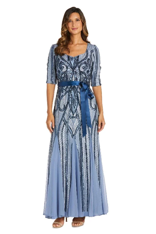 geometric print gown dressesR&M Richards 9225 Long Mother of the Bride Formal Dress