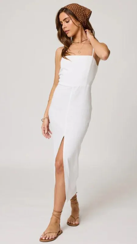 women's one-shoulder dressesThe Giada Apron Dress - White