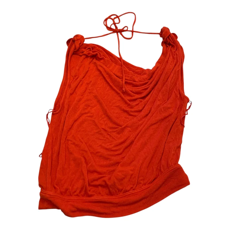 women's tops with sleeveless designsTop Sleeveless Basic By Free People In Orange, Size: S