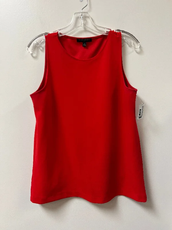 women's tops with lace-up frontsTop Sleeveless By Banana Republic In Red, Size: M