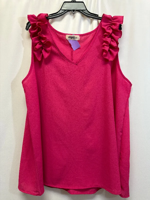 women's tops with lace-up frontsTop Sleeveless By Haptics  Size: 3x