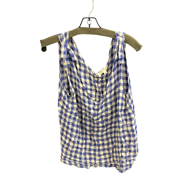 women's tops for cozy nights inTop Sleeveless By Jane And Delancey In Blue & White, Size: L