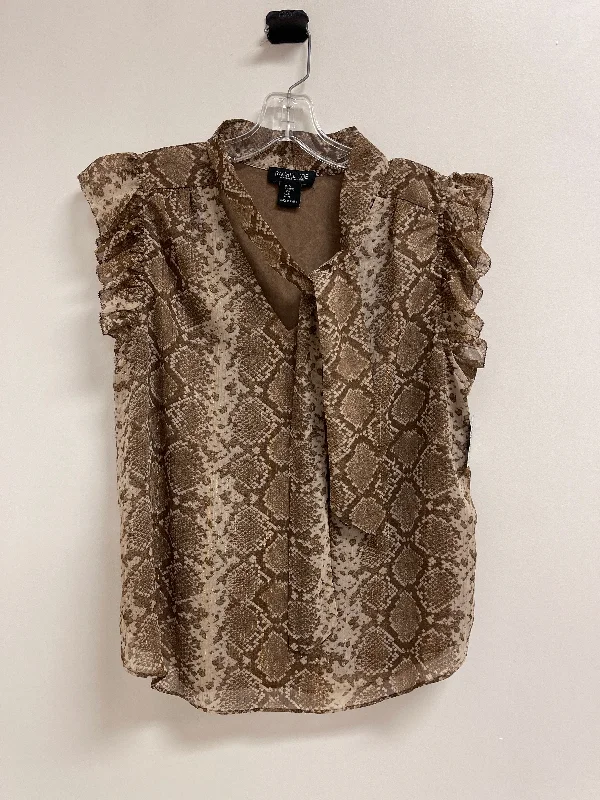 women's tops for those who love to mix and match prints and patternsTop Sleeveless By Rachel Zoe In Brown, Size: M