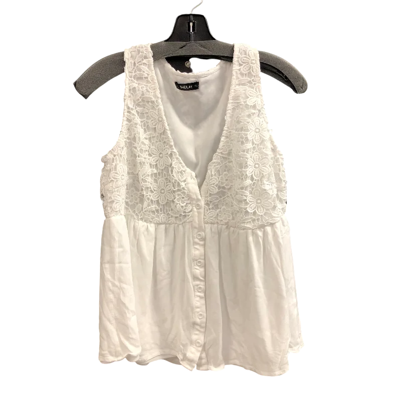 women's tops for those who appreciate subtle and muted tonesTop Sleeveless By Sheilay In White, Size: M