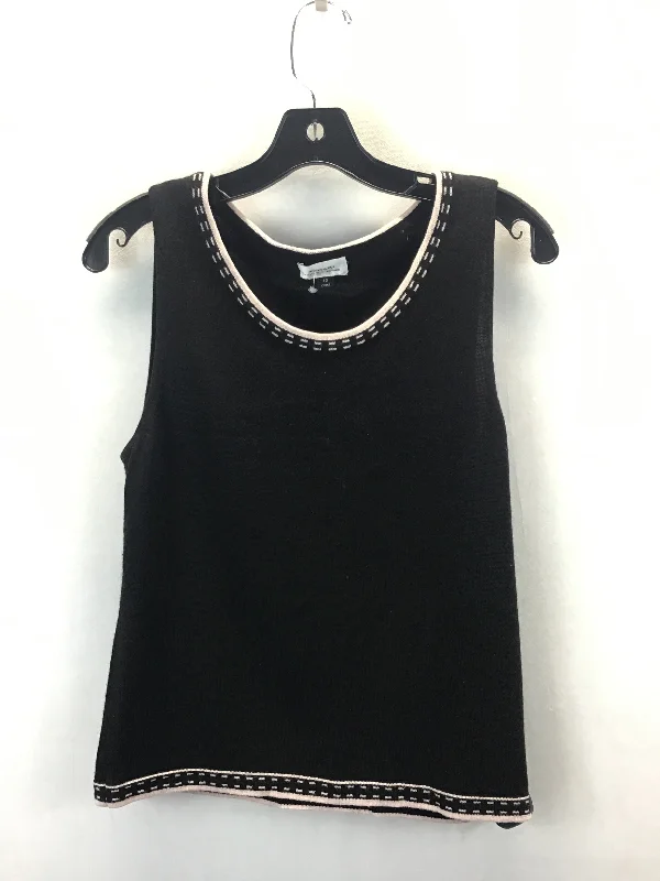 women's tops with unique designsTop Sleeveless By Tahari By Arthur Levine In Black