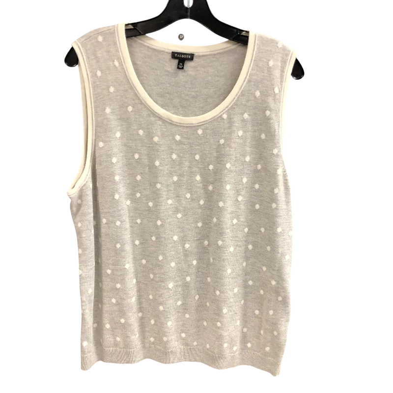 women's tops for those who want to add a touch of sophistication to their casual attireTop Sleeveless By Talbots In Grey, Size: Xl