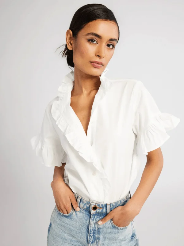 women's tops for those who want to stay warm and stylish during colder weatherVanessa Top in White