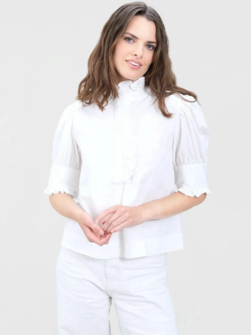 luxury women's topsWestport Top in White