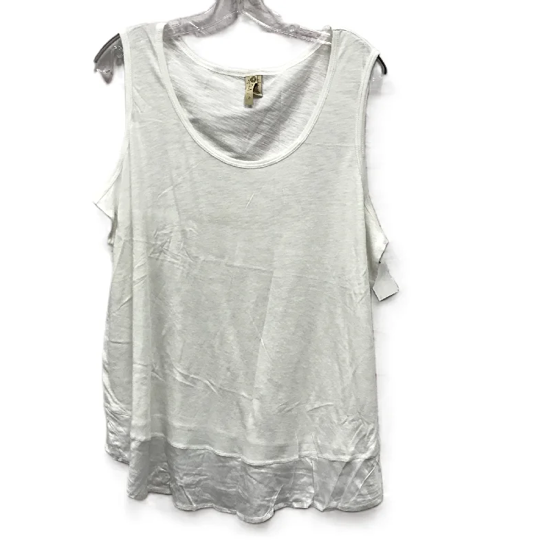 women's tops for those who want to invest in timeless piecesWhite Top Sleeveless By Xcvi, Size: 1x