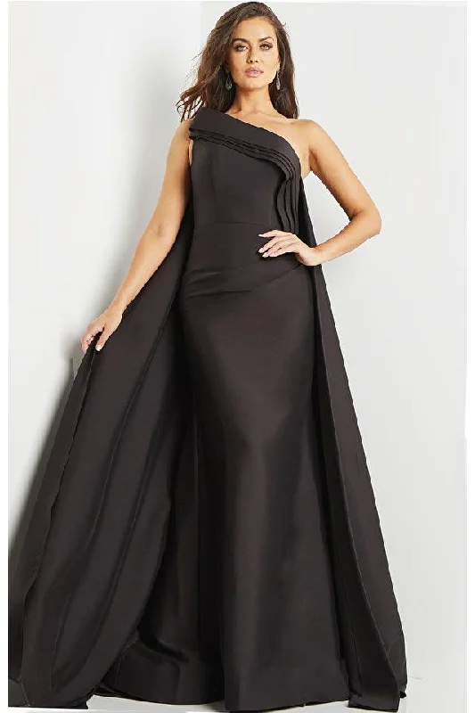 flutter sleeve gown dressesJovani 09203 Long One Shoulder Formal Dress