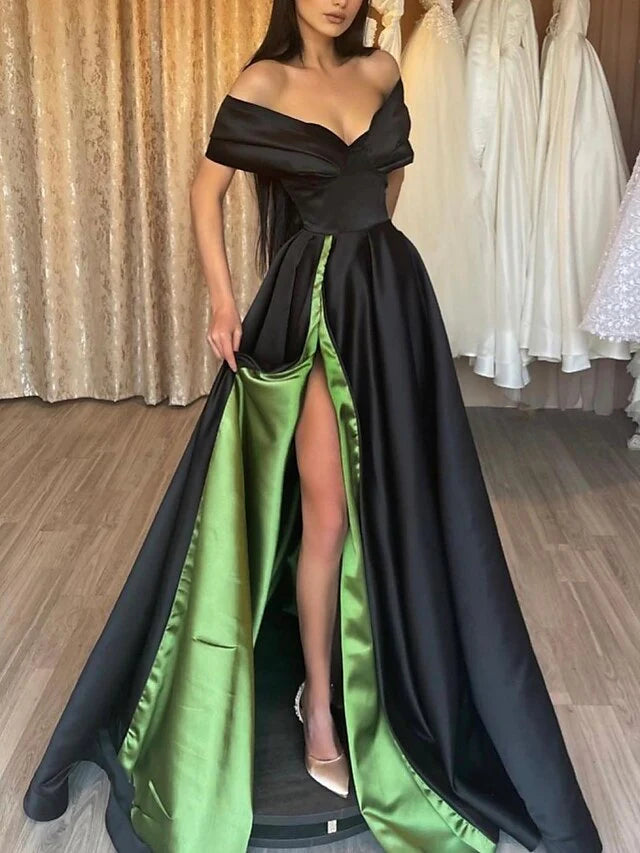 short prom dressesA-Line/Princess Off-The-Shoulder Floor-Length Prom Dresses