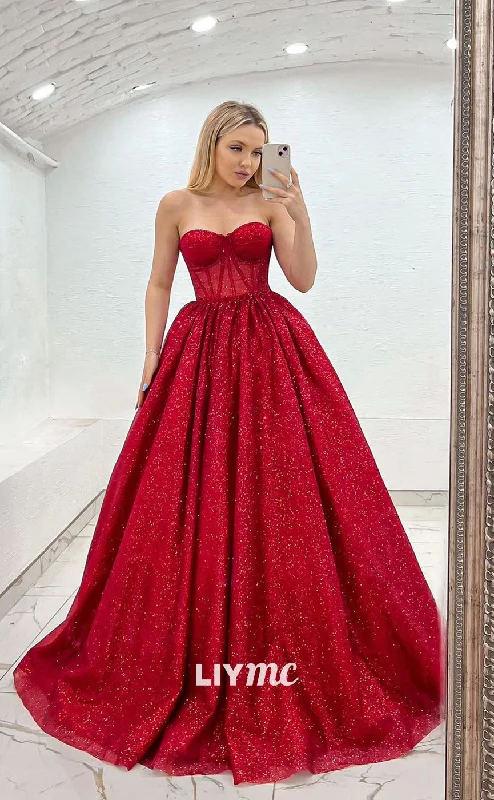 off-shoulder prom dressesLP1092 - A Line Sweetheart Red Sparkly Formal Prom Dress