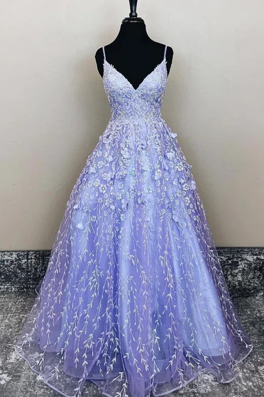 sweetheart neckline prom dressesPurple Tulle Lace Long Prom Dress Formal Dress     S928